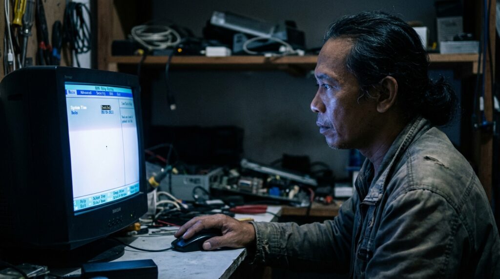 Panduan teknis cara melakukan dual boot antara sistem operasi lama dan modern pada satu komputer oleh teknisi hardware.